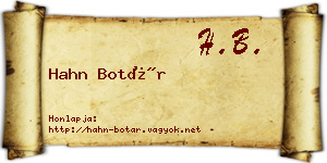 Hahn Botár névjegykártya